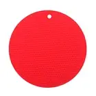 Silicone Trivet Mats, 23.5cm/9.4" Nonslip Heat Insulated Hot Pot Mat, Red