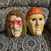 Hulk Hogan, Ultimate Warrior Halloween Masks - Rare Great Condition