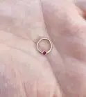 Single Ruby 16G Hinged Nose Ring Septum Clicker Cartilage 14k Gold