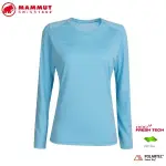 -滿3000免運-MAMMUT SERTIG T-SHIRT女 長袖V領排汗T恤/101600040/自在藍