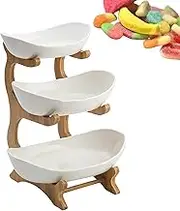 Fruit Basket, Tier Serving Bowls, 3 Tier Fruit Serving Tray Set with Bowls, Large Capacity Fruit Serving Tray, Large Capacity Food Display Stand for Cake, Appetizer, Candy, Sushi, Fruit, Vegetables