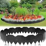 Landscape Edging, No Dig Interlocking Garden Edging Border for Landscaping, Flexible Flower Bed Lawn Edging for Outdoor Pathway, Easy DIY No Stakes, Pound-in, 6'' Tall (Black, 40 FT / 40 Pcs)