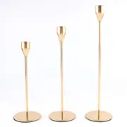 Minimalist Metal Candle Holder Set - 3-Piece Romantic Candle Cup Set for Living Room Decor, Elegant Dinner Table Accent