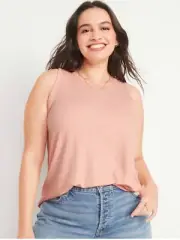 Old Navy Women’s Size Large ~ Peach Luxe Rib-Knit Swing Tank Top .. $17