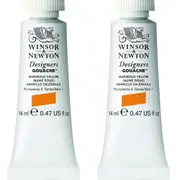 2x Winsor & Newton 14ml Designers' Gouache Painting Cadmium Yellow Deep S4