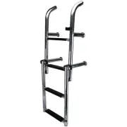 Folding Boat Ladder, Open Top 316g Marine 4 Step Ladder To Suit Angled Mounting