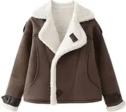 [Generic] Woman Winter Big Collar Fur Lamb Wool Versatile Warm Thick Coat