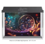 Colorful Rainbow Bubbles Polyester Fish Tank Glass Backdrop Aquarium Background