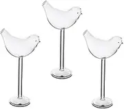 Homoyoyo 3pcs Creative Bird Goblets Unique Glass Cocktail Wine Glasses for Parties Home Bars Whiskey Red