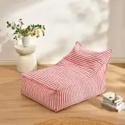 Cadence & Co. Oscar Faux Linen One Seater Bean Bag Lounge Cover Red