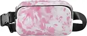 [GAIGEO] Animal Skin Leopard Design Fanny Packs for Women Hiking Hip Bag Belt Purse Waterproof Waist Purse for Women, Tie Dye Shibori pink, 8 x 5.3 x 2.3 inch, Funny Print