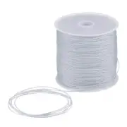 1mm Nylon Satin Cord 109 Yards Bracelet String Beading Thread, Silver Tone