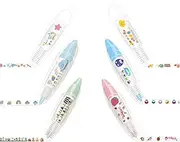 Infinite Decorative Pens, DIY Cute Animals Press Type Decorative Pen, DIY Lace Decoration Tape, Cute Scrapbooking Diary Correction Tapes (6pcs*B)