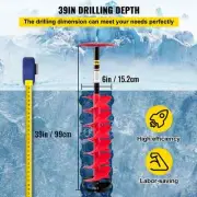 39" Ice Drill Auger 8" Blade with Extension Rod & Adapter for Ice Fishing
