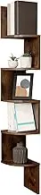 Vasagle 5-Tier Floating Wall Shelf with Zigzag Design, Rustic Brown