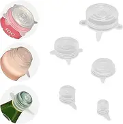 Extra Small Silicone Stretch Lids 5 pack Reusable Silicone Jar Cover to Fit 0.8 Inch to 3.2 Inch Cat Food Cans Mini Mason Jars Beer Bottles