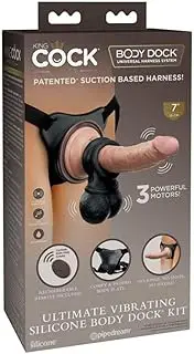 King Cock Elite Ultimate Vibrating Silicone Body Dock Kit - Body Dock Strap-On Harness with 17.8 cm