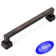 *5 Pack* Cosmas Oil Rubbed Bronze Contemporary Cabinet Pulls #1481-128ORB