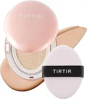 TIRTIR Mask Fit All Cover Pink Cushion Foundation | High coverage, Velvety Matte Finish, Lightweight, Flawless, Corrects Redness, Korean Cushion (#17C Porcelain, Full Size, 0.63 Fl Oz)
