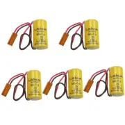 5ppcs BR-2/3A 3V 1600mAh Battery Power PLC Battery w/ Brown Plug