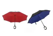 Set of 2 Inverted Umbrella Windproof Reverse Double Layer C-shaped~USA Seller
