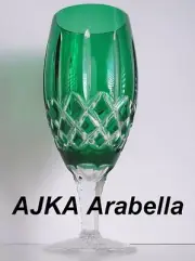 1 ARABELLA EMERALD CASED CUT TO CLEAR ICED BEVERAGE TEA WATER GOBLET