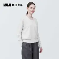 在飛比找PChome24h購物優惠-女大麻混V領針織衫【MUJI 無印良品】