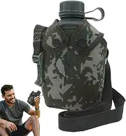 Army Water Canteen - Insulation Bottle With Camouflage Cover,Sports Outdoor Recreation Accessories, 1L Hiking Hydration Flasks With Strap, Insulated Beverage Container For Climbing
