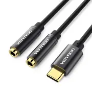 Type-C to Dual 3.5mm AUX Female Audio Cable Splitter Adapter for Headset Speaker Xiaomi mi6