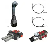 1xFLOATING CABLE REMOTE CONTROL VALVE KIT 3SECTIONS 40L JOYSTICK CENTER OPEN ex