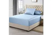 1500 Thread Count Cotton Blend Fitted Sheet & Pillowcase Set Seafoam - No Flat Sheet