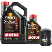 6L Motul 8100 X-CLEAN 5W40 Wix Filter Motor Oil Change Kit API SN (for: Honda)