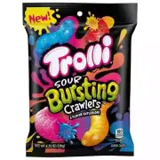 ( 3 ) Trolli Sour BURSTING Crawlers Worms Gummi Candy Easter New 4.25 oz Bags