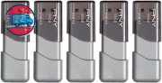 64GB Turbo Attaché 3 USB 3.0 Flash Drive, Silver (Pack of 5)