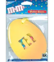 M&M peanut candy scrapbook shaker box Eksuccess paper Easter ornament basket tag