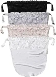 [PULUN] 4 pcs New Women's Lace Mulberry Silk Cleavage Cover Up Camisole Color Breathable Invisibl Women Easy Clip-on Lace Mock Camisole Bra, Multi, One Size
