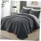 Dark Gray Patchwork Quilted Bedspreads Size - Summer King Dark Grey - Patchwork