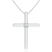 Diamond Solitaire Cross Pendant