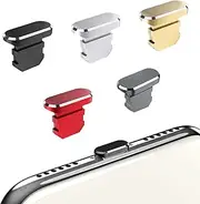 10 Pcs Anti Dust Plugs, Charging Cover Plug Port Covers Compatible with iPhone 12, Pro, Max, X, XS, XR, 11, 8, 7, 6 Plus iPad Mini Air (Black, Gray, Gold, Red, Silver)