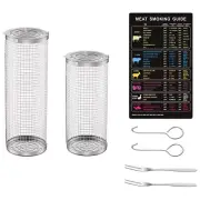 Rolling Grilling Basket - Stainless Steel BBQ Grill Mesh for Vegetables,5266