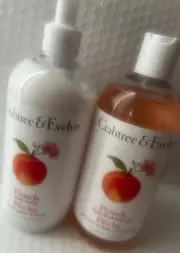 CRABTREE & EVELYN PEACH BATH &SHOWER GEL &BODY LOTION 16.9FLOZ