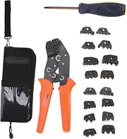 Brilluxa Crimp Pliers, High Carbon Steel Terminal Crimping Tool with Interchangeable Jaw Set, Wire Crimper Hand Tool, Electrical Terminal Crimp Tool