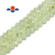 Prehnite Faceted Star Cut Round Beads 8mm 15.5" Strand