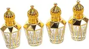 PENIKOKO 4pcs Portable Glass Roller Bottles for Perfume and Essential Oils Refillable Bottles Leak-proof for Travel and Daily Use 12ml