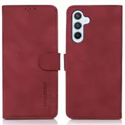 KHAZNEH For Samsung Galaxy S24 FE Case Leather Flip Stand Phone Cover Smooth Texture