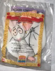 Anastasia Burger King BK Fast Food 1997 Bartok Albino Bat Plush Toy Sealed