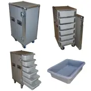 6 SMALL TUB - DRAWER HEAVY DUTY 3/8" PLY ATA WORK CASE w/WHEELS!