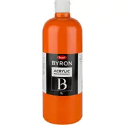 Jasart Byron 1L Acrylic Paint Bottle Medium-Bodied Art/Craft Painting Orange