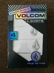 New Volcom Mens Tank Tops Ribbed Under Shirts 4 Pack MEDIUM * WHITE