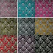 Gatsby Art Deco Velvet Chenille Fibre Naturelle Curtain Upholstery Blind Fabric